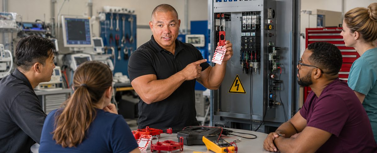 Biomedical lab lockout safety training