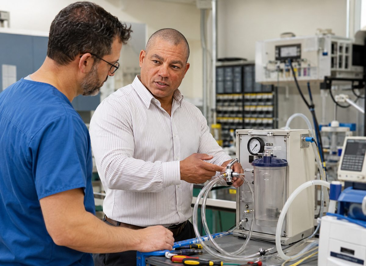 Devin Guides Suction Equipment Testing