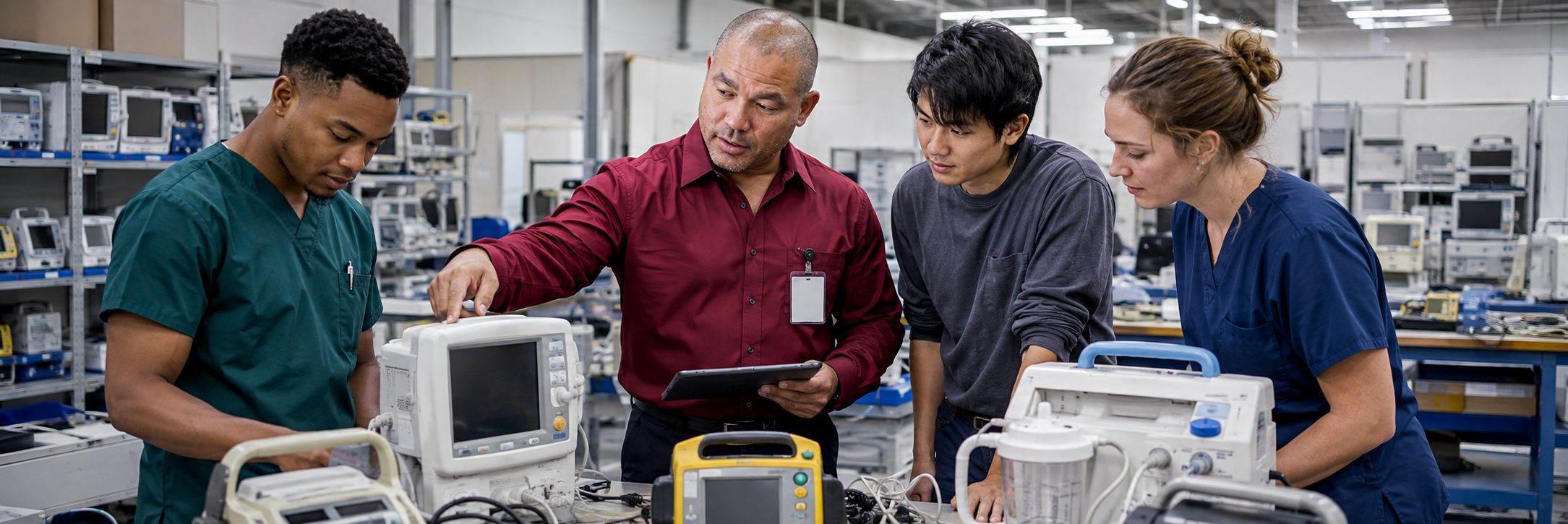 Biomedical equipment repair shop bench calibration with an electrical safety analyzer