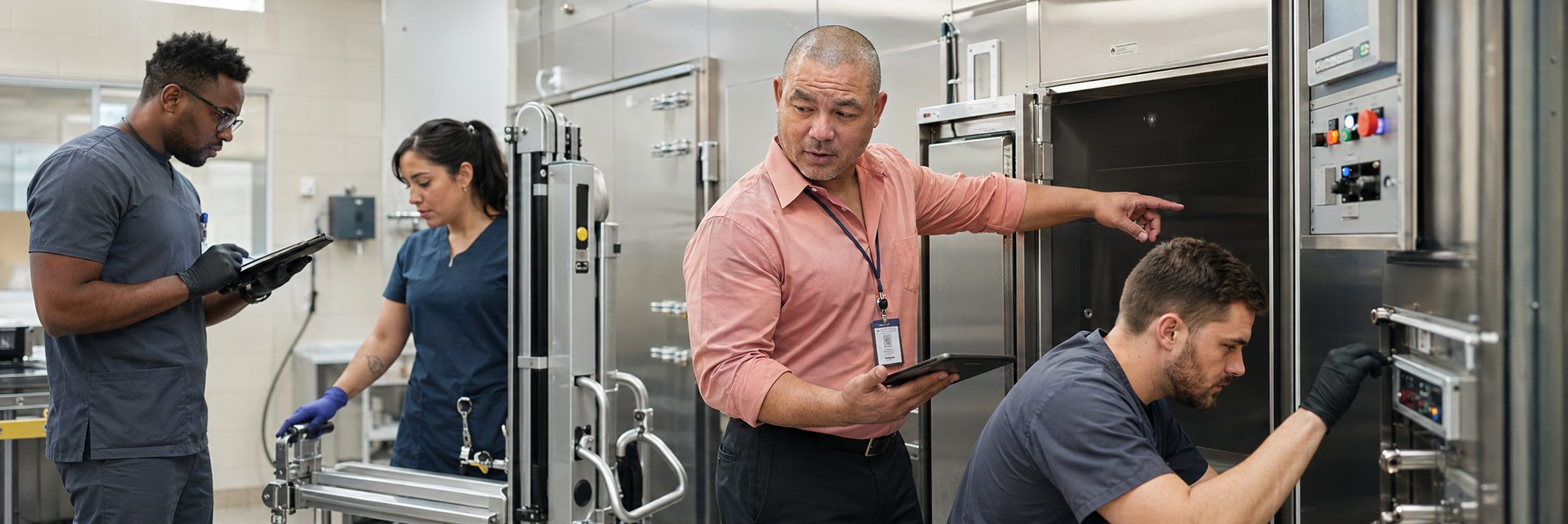 Cath lab imaging equipment service and C-arm maintenance | BiomedRx Medical imaging equipment service on a cath lab C-arm and patient monitoring system